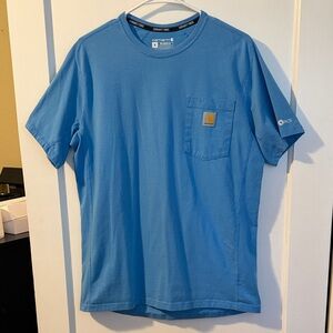 Carhartt Men's Short Sleeve Blue Tee with Pocket